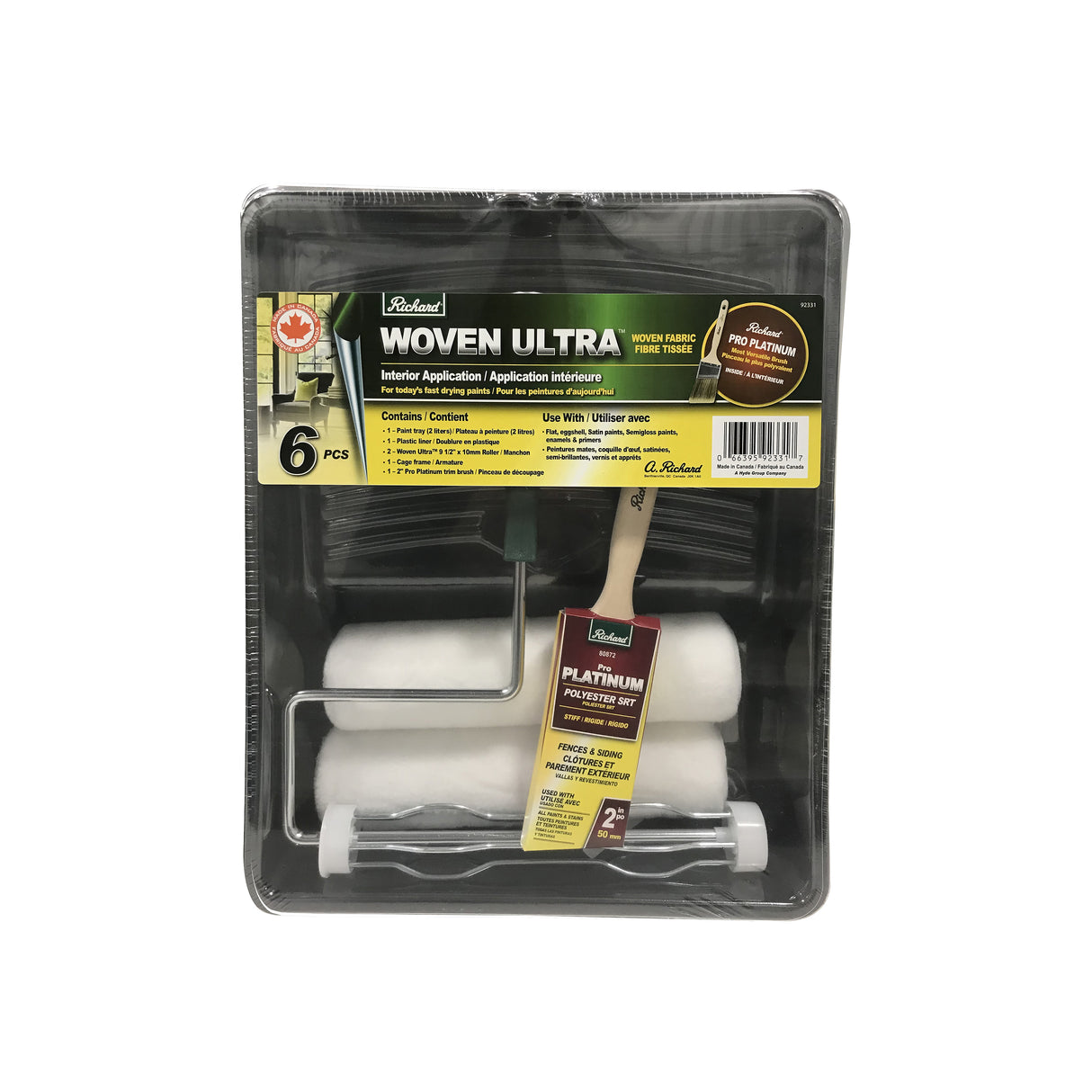 Richard 9 1/2" x 10mm Nap Woven Ultra Paint Roller Tray Kit