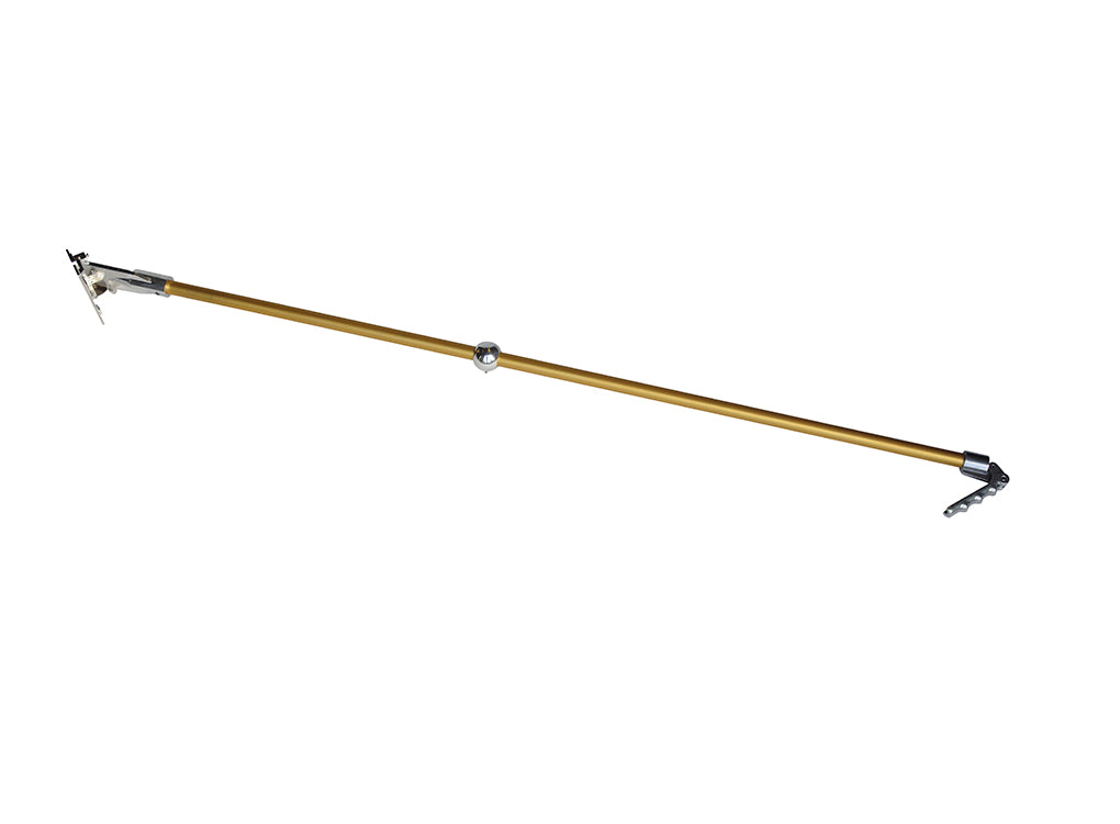 42-inch TapeTech Fixed Length Finishing Box Handle with a gold aluminum body and stainless steel components