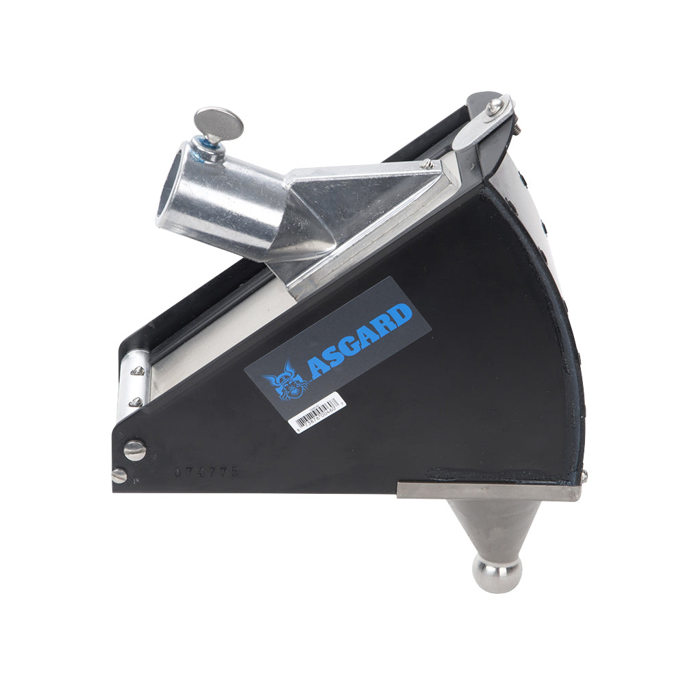 Asgard 8-inch Applicator Box Head with stainless steel cone, D-shaped adapter, and black body, back view