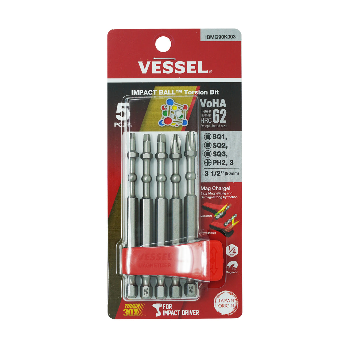 Jeu d'embouts de torsion à bille à impact de vaisseau (5 pièces)