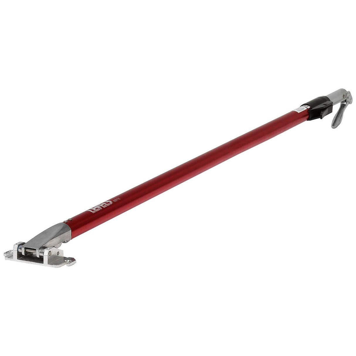 48-inch to 78-inch Level 5 Flat Box Extendable Handle made of aluminum with red finish, grey handle head, and brake