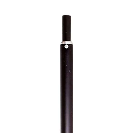 Close-up of Columbia Extendable Handle made from billet aluminum and steel components with a black finish, standing upright