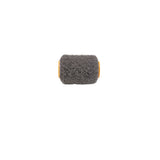 4-inch TapeTech Premium Drywall Compound Roller with grey nap and yellow frame, side view