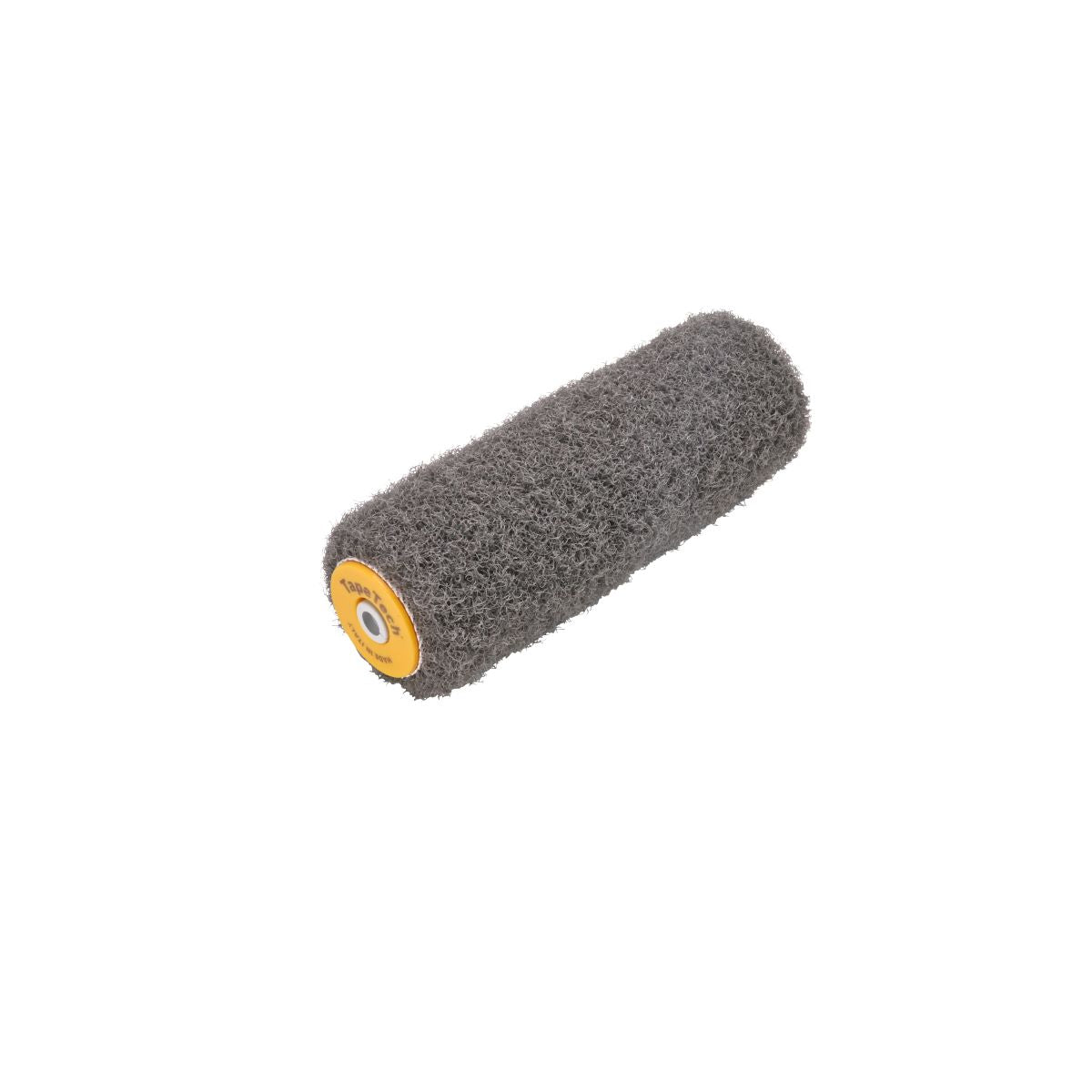 9-inch TapeTech Premium Drywall Compound Roller with grey nap and yellow frame, right quarter view