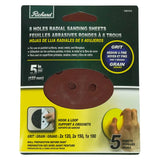 Hojas de lija radiales de grano mixto Richard de 5" con 8 agujeros (paquete de 5)