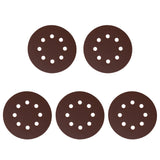 Hojas de lija radiales de grano mixto Richard de 5" con 8 agujeros (paquete de 5)