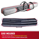 Level 5 soft case with a light and dark grey exterior and red zipper for Level 5 MiniShot