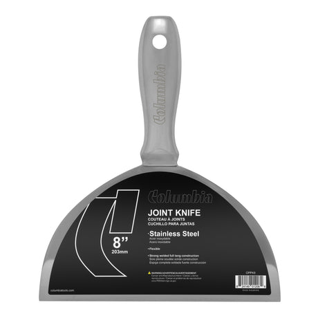 8-inch Columbia One Piece Putty Knife made with stainless steel blade, one-piece handle, and full tang construction