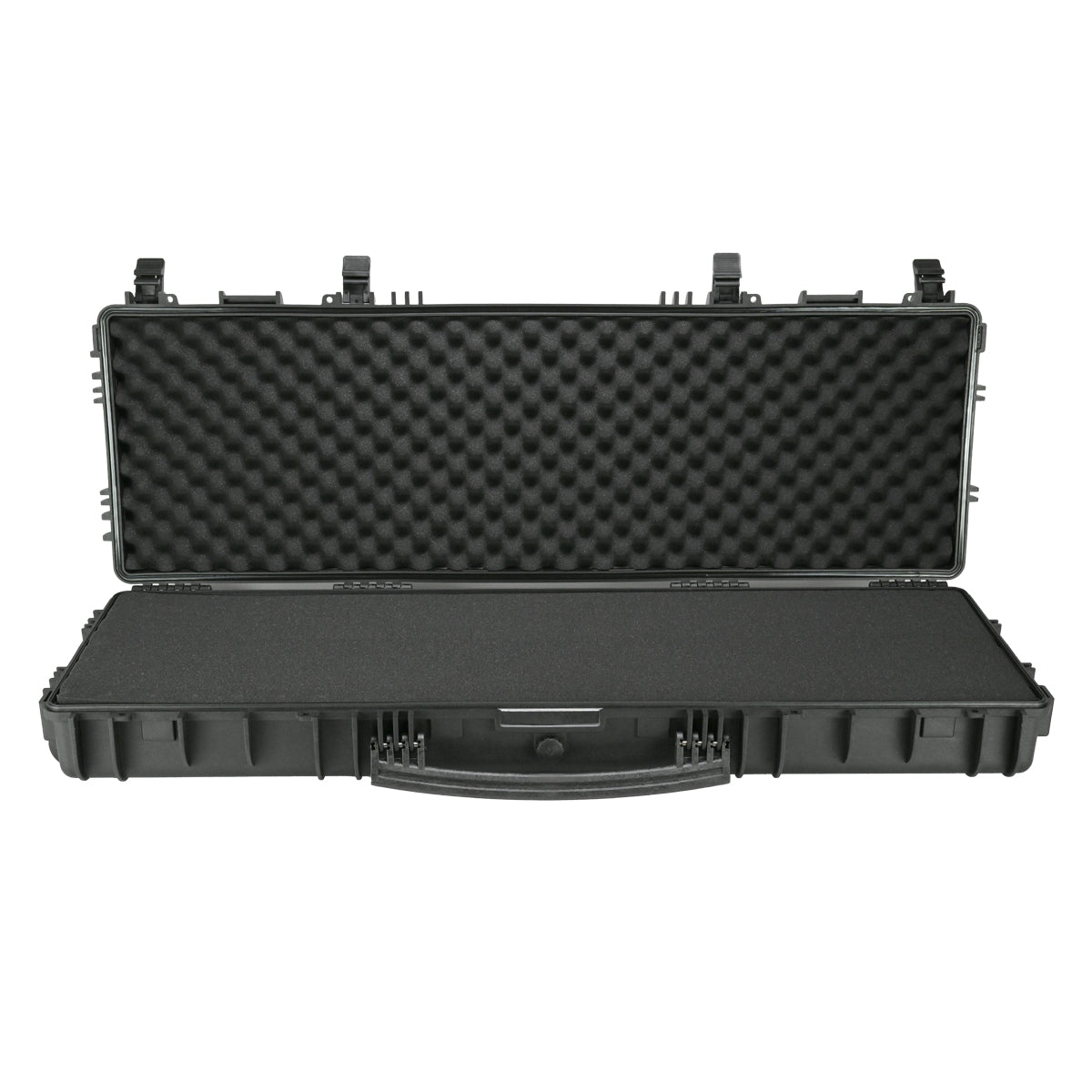 Open black 46-inch TapeTech Hard Utility Case with black foam interior
