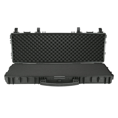 Open black 46-inch TapeTech Hard Utility Case with black foam interior