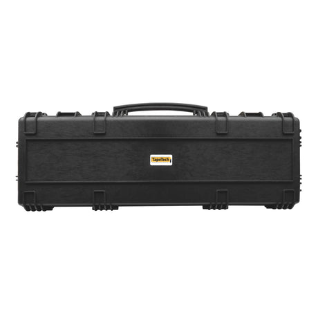 Black 46-inch TapeTech Hard Utility Case with handle and latch locks, front view