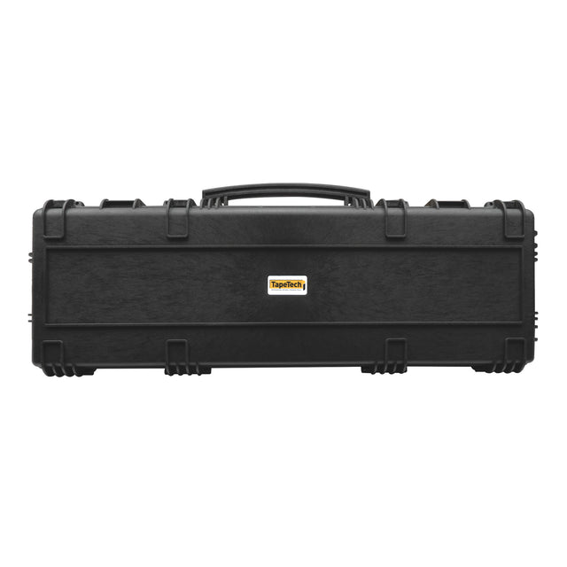 Black 46-inch TapeTech Hard Utility Case with handle and latch locks, front view