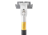 Close-up of TapeTech 88TTE Box XTender Handle head with gold body, black rubber grip and steel components