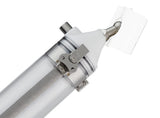 Close-up of TapeTech 14TT MudRunner head with clear tube and white applicator head attached