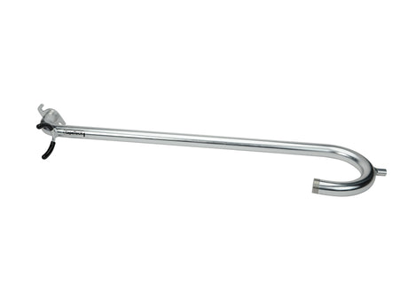 Steel TapeTech 85XLTT Extra Long Gooseneck Adapter with black rubber sleeves on automatic taper holder, side view