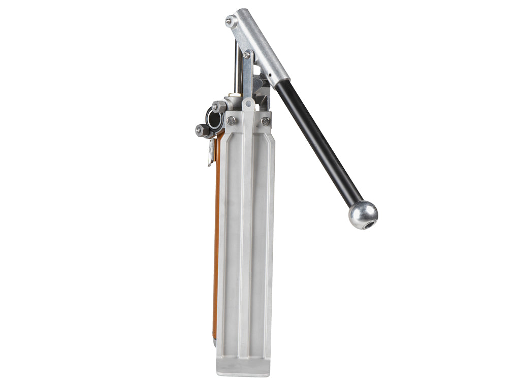 TapeTech 76TT-CA EasyClean Loading Pump with a gold body, grey leg and components, and a black handle, back side