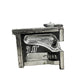 3-inch Columbia Angle Head in anodized gunmetal grey, made from solid billet aluminum with stainless steel wings and a black painted body, side view
