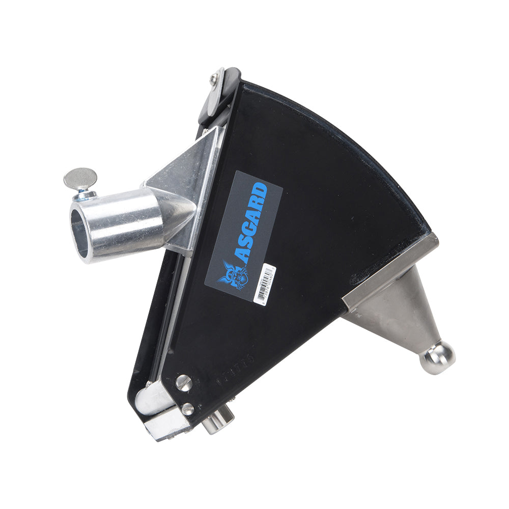 Asgard 8-inch Applicator Box Head with stainless steel cone, D-shaped adapter, and black body, side view