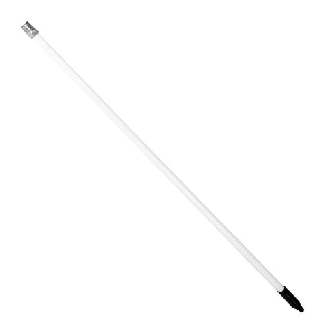 4 ft metal pole with white finish, steel end, and black thread