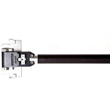 Close-up of a gunmetal grey Columbia 180 Grip Flat Box handle head made from strong billet aluminum, top view