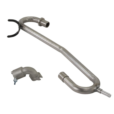 Steel Columbia Gooseneck adaptor with black rubber sleeves on automatic taper holder and separate PowerFill attachment