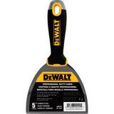 Cuchillo de acabado de acero al carbono DeWalt con mango de agarre suave