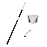 Semi-automatic Columbia taping set with twist and lock handle, angle head adaptor, and 3-inch wide standard flusher