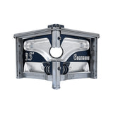 3.5-inch Columbia Angle Head in anodized gunmetal grey, made from solid billet aluminum with stainless steel wings and a black painted body, front view