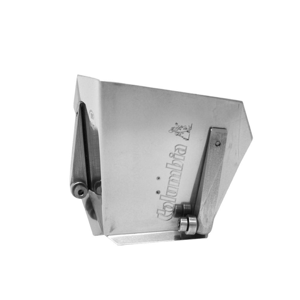 3-inch wide Columbia Standard Flusher made from aluminum with steel components and wheels, quarter view