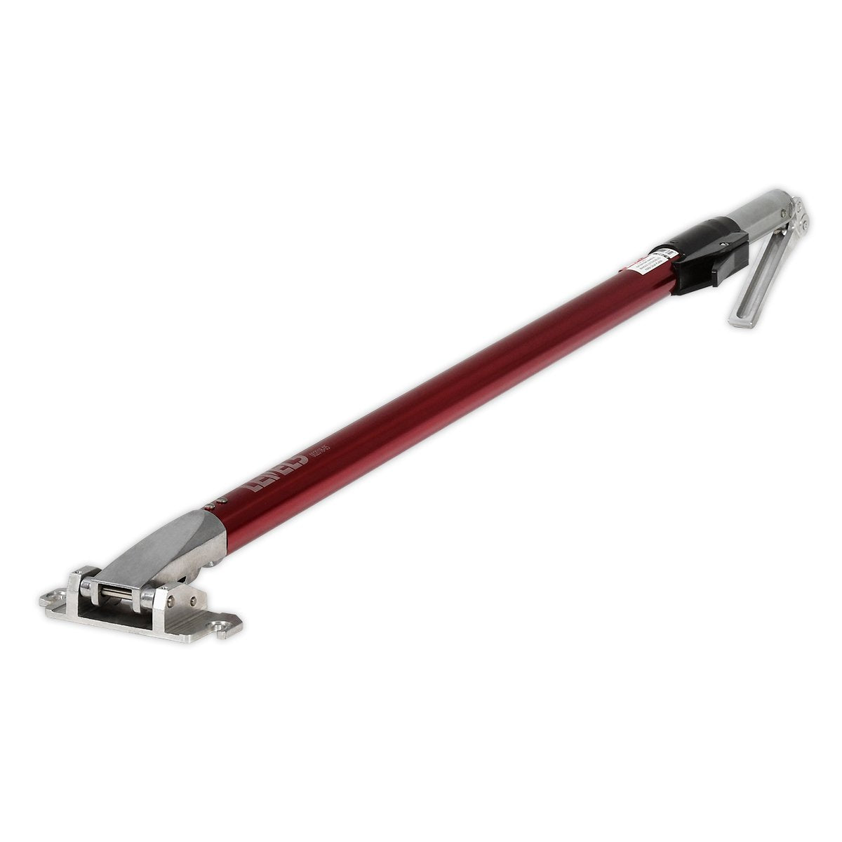 30-inch to 42-inch Level 5 Flat Box Extendable Handle made of aluminum with red finish, grey handle head, and brake