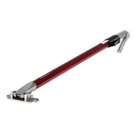 30-inch to 42-inch Level 5 Flat Box Extendable Handle made of aluminum with red finish, grey handle head, and brake