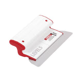 10-inch Level 5 Composite Skimming Blade with a stainless steel blade, red composite end caps, and a white plastic body