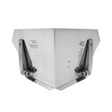 4-inch wide Columbia Standard Flusher made from aluminum with steel components and wheels, front view