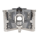 Asgard 2.5-inch angle head with stainless steel frame, patented positive ball retainer, and easy roll wheels, back view
