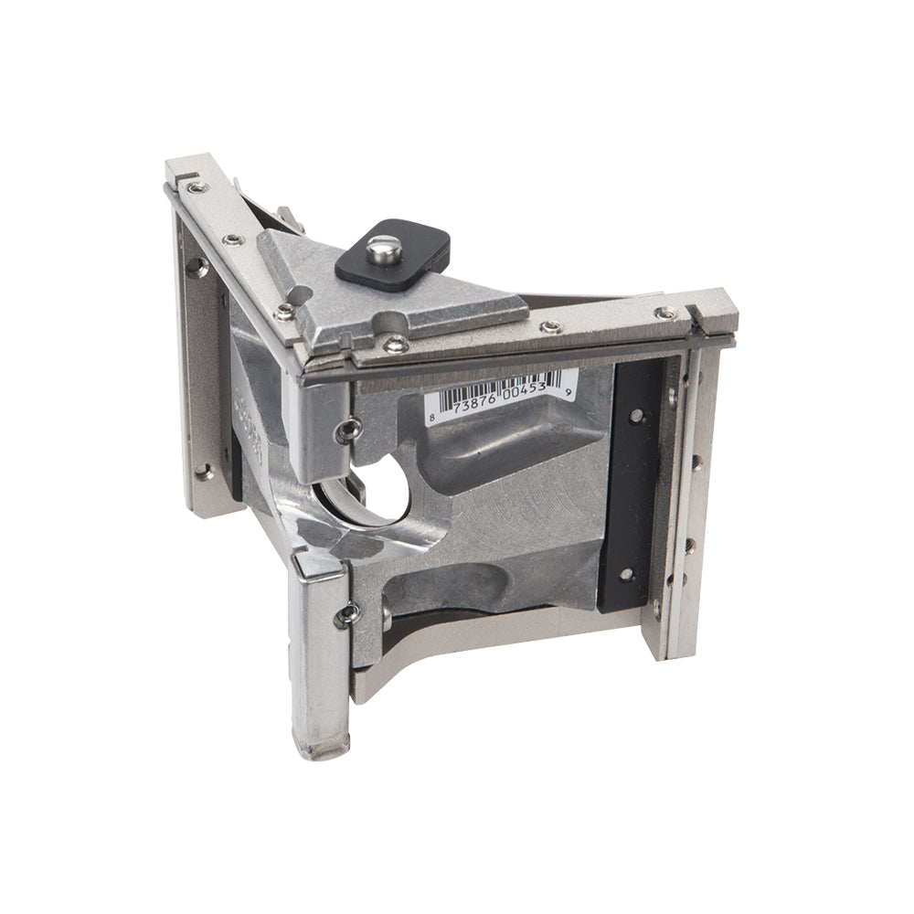 Asgard 2.5-inch angle head with stainless steel frame, patented positive ball retainer, and easy roll wheels, quarter view