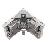 Asgard 2.5-inch angle head with stainless steel frame, patented positive ball retainer, and easy roll wheels top back view