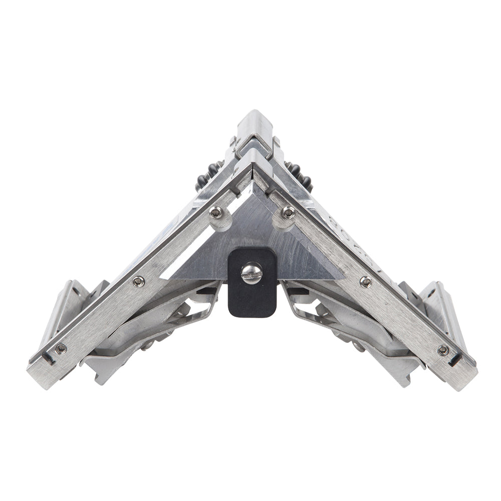Asgard 3-inch angle head with stainless steel frame, patented positive ball retainer, and easy roll wheels, top view