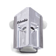 Columbia 2 Wheeled Internal 90-degree Applicator with a billet aluminum body, stainless steel skids, and white wheels, front view