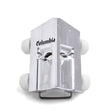 Columbia Interal 90-Degree Applicator with billet aluminum body, stainless steel skids, and 4 white plastic wheels, front view