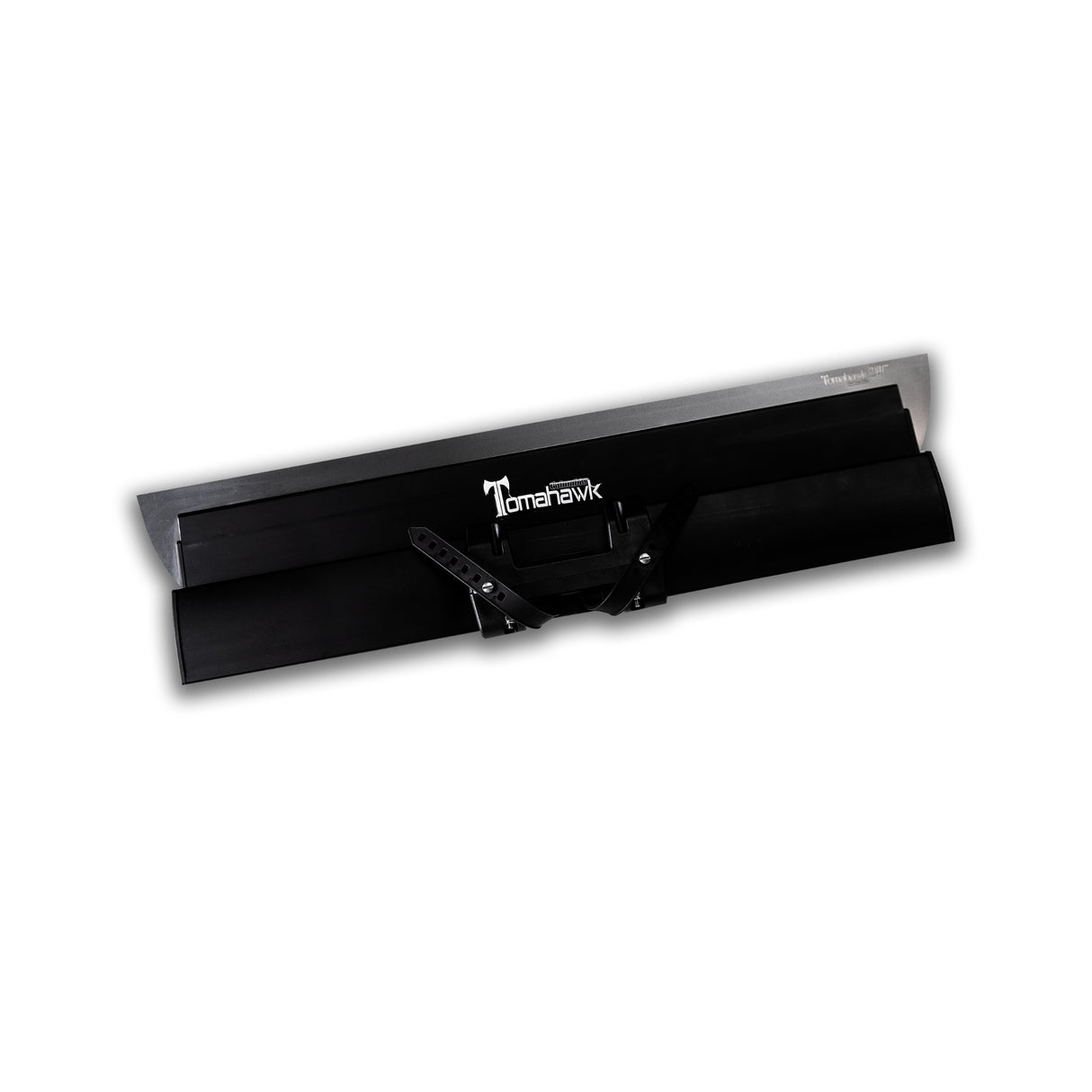 24-inch Columbia Tomahawk Smoothing Blade with a stainless steel blade featuring rounded edges and a black plastic body