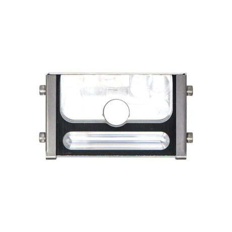 Columbia Flat Applicator made from billet aluminum and steel components with a black painted finish, front view