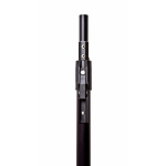 Close-up of handle lock on Columbia Extendable Handle made from aluminum and steel components with a black finish, front view