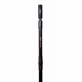 Close-up of slightly extended Columbia Extendable Handle made from billet aluminum and steel components with a black finish