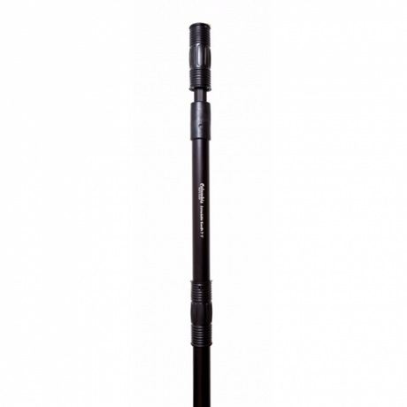 Close-up of slightly extended Columbia Extendable Handle made from billet aluminum and steel components with a black finish